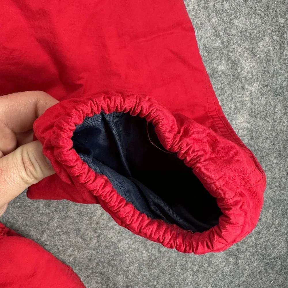 Vintage LL Bean Anorak Pullover Jacket Mens Medium Red Hooded Thinsulate USA 90s